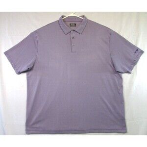 Ben Hogan Polo Shirt Mens 3XL Purple Performance Golf Short Sleeve Geometric